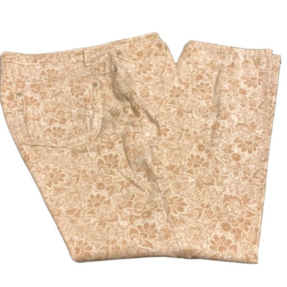 Hannah denim cream and brown lace jeans size 6